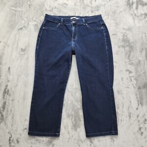 Bandolino Blu Jeans Womens 12 Blue Harper Mid Rise Crop‎ Capri Slim Leg Stretch